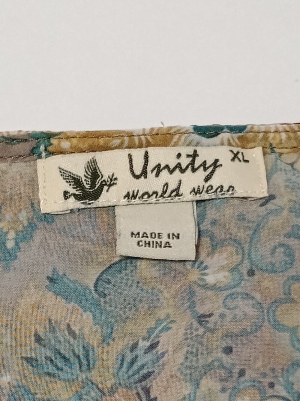 Unity World Wear XL Boho Floral Bell Sleeve High Low Blouse Top - Picture 5 of 8